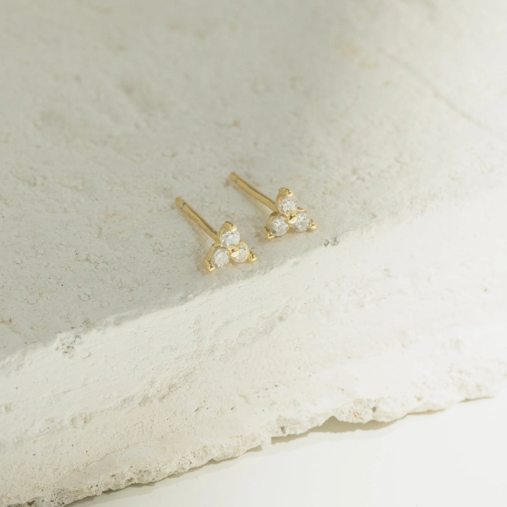 Mini Diamonds Studs Silver 18K Gold Plated