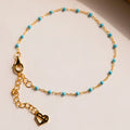 Turquoise Beads Station Bracelet Silver 18K Gold Plated