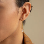 Herkimer Diamond Threader Earrings Silver 18K Gold Plated