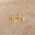 Opal Flat Back Studs Silver 18K Gold Plated