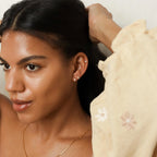 Marquise Diamond Huggie Hoops Silver 18K Gold Plated