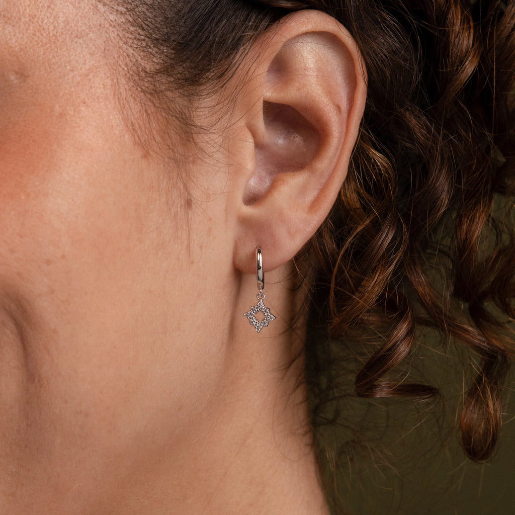 Twilight Star Drop Earrings Silver 18K Gold Plated