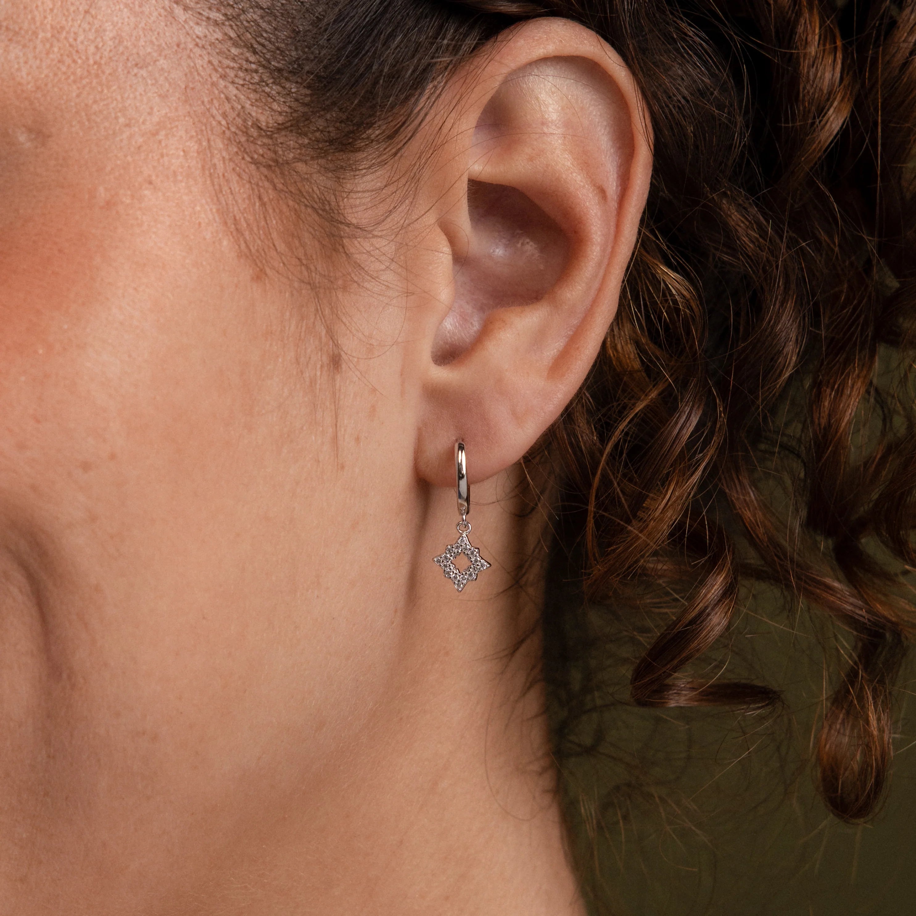 Twilight Star Drop Earrings Silver 18K Gold Plated
