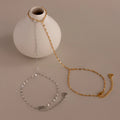 Sparkle Hand Chain Bracelet Silver 18K Gold Plated