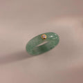 Jade Diamond Ring Silver 18K Gold Plated