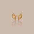 Diamond Raindrop Studs Silver 18K Gold Plated