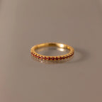 Garnet Eternity Ring Silver 18K Gold Plated