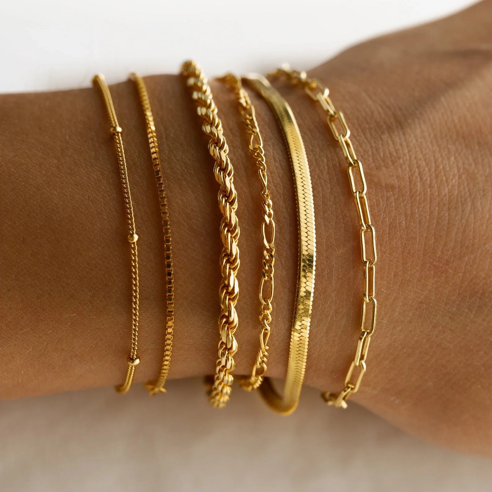 Essential Bracelet Chains Silver 18K Gold Plated