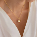 Taylor Heart Paperclip Necklace Silver 18K Gold Plated