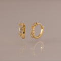 Diamond Cluster Hoops Silver 18K Gold Plated