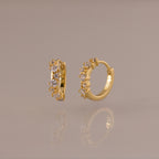 Diamond Cluster Hoops Silver 18K Gold Plated
