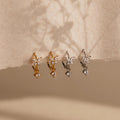 Diamond Butterfly Drop Huggies Silver 18K Gold Plated
