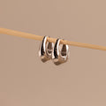Bold Oval Huggies Silver 18K Gold Plated