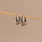 Bold Oval Huggies Silver 18K Gold Plated