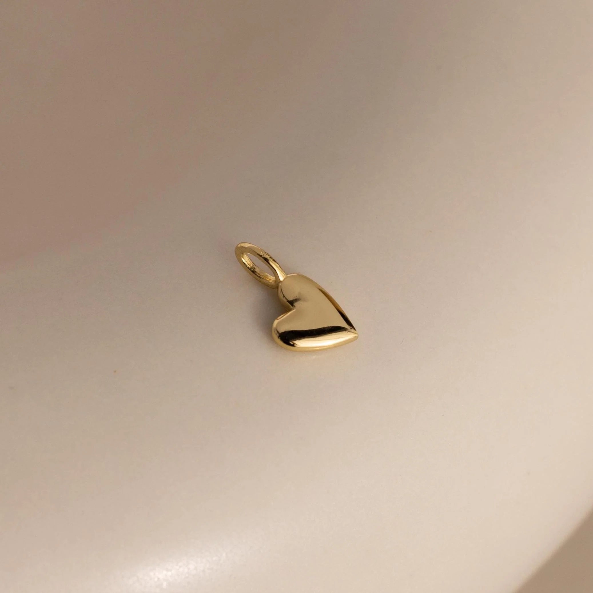 Puff Heart Charm Silver 18K Gold Plated