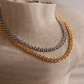 Strap Necklace Silver 18K Gold Plated