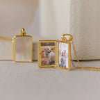 Pearl Locket Necklace Silver 18K Gold Plated