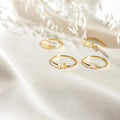Modern Duo Initial Ring Silver 18K Gold Plated