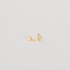Diamond Sun Huggies Silver 18K Gold Plated