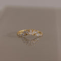 Diamond Curve Cluster Ring Silver 18K Gold Plated