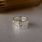 Roman Numerals Ring Silver 18K Gold Plated