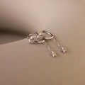 Star Drop Chain Huggies Silver 18K Gold Plated