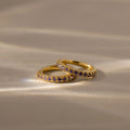 Birthstone Clicker Huggies Silver 18K Gold Plated
