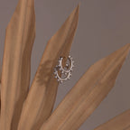 Beaded Hoops Silver 18K Gold Plated