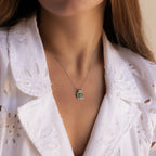 Jade Pendant Necklace Silver 18K Gold Plated