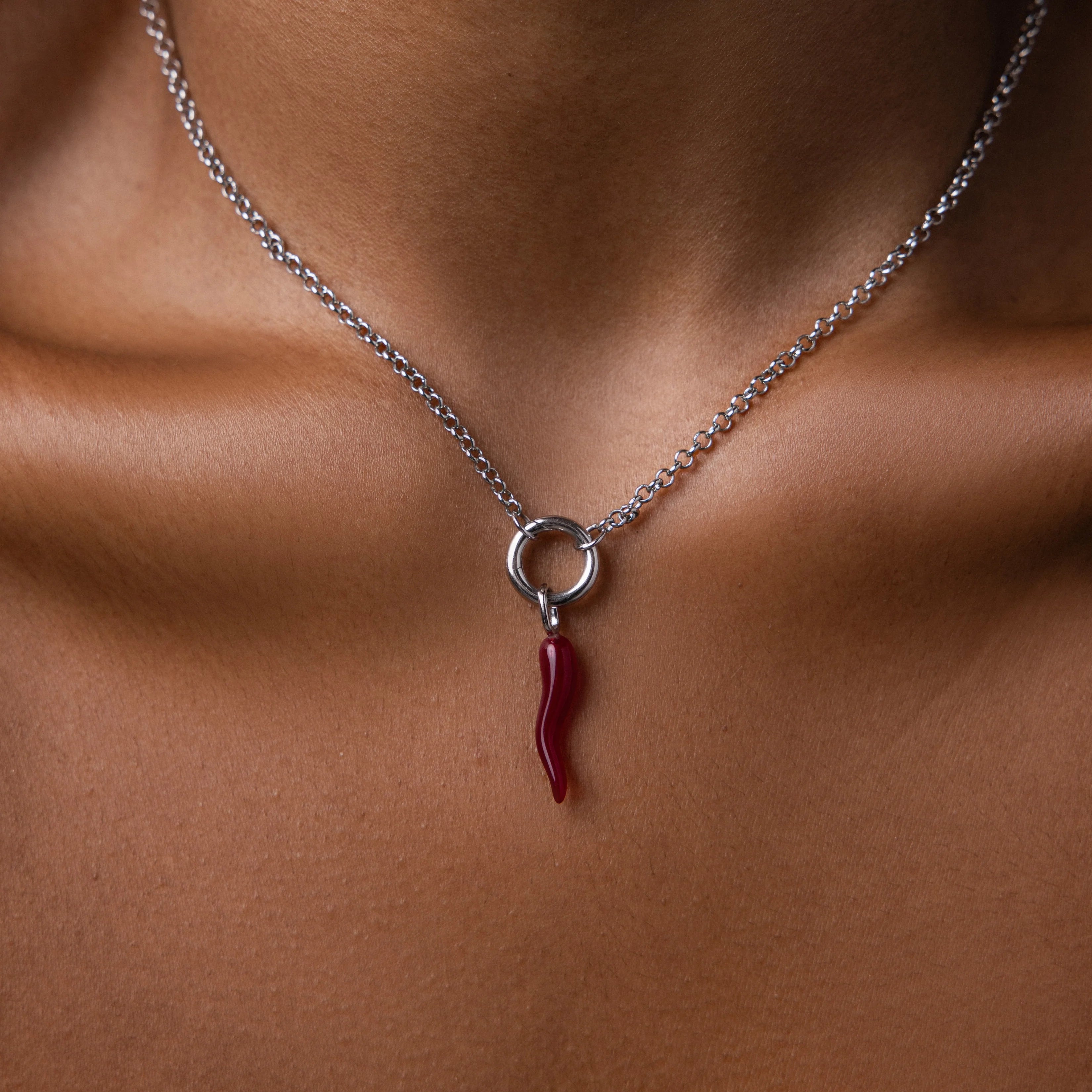Chili Pepper Charm Silver 18K Gold Plated