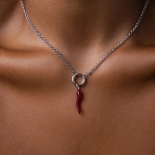Chili Pepper Charm Silver 18K Gold Plated