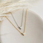 Madeline Opal Heart Necklace Silver 18K Gold Plated