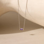 Emery Birthstone Necklace Silver 18K Gold Plated