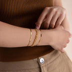 Strap Bracelet Silver 18K Gold Plated