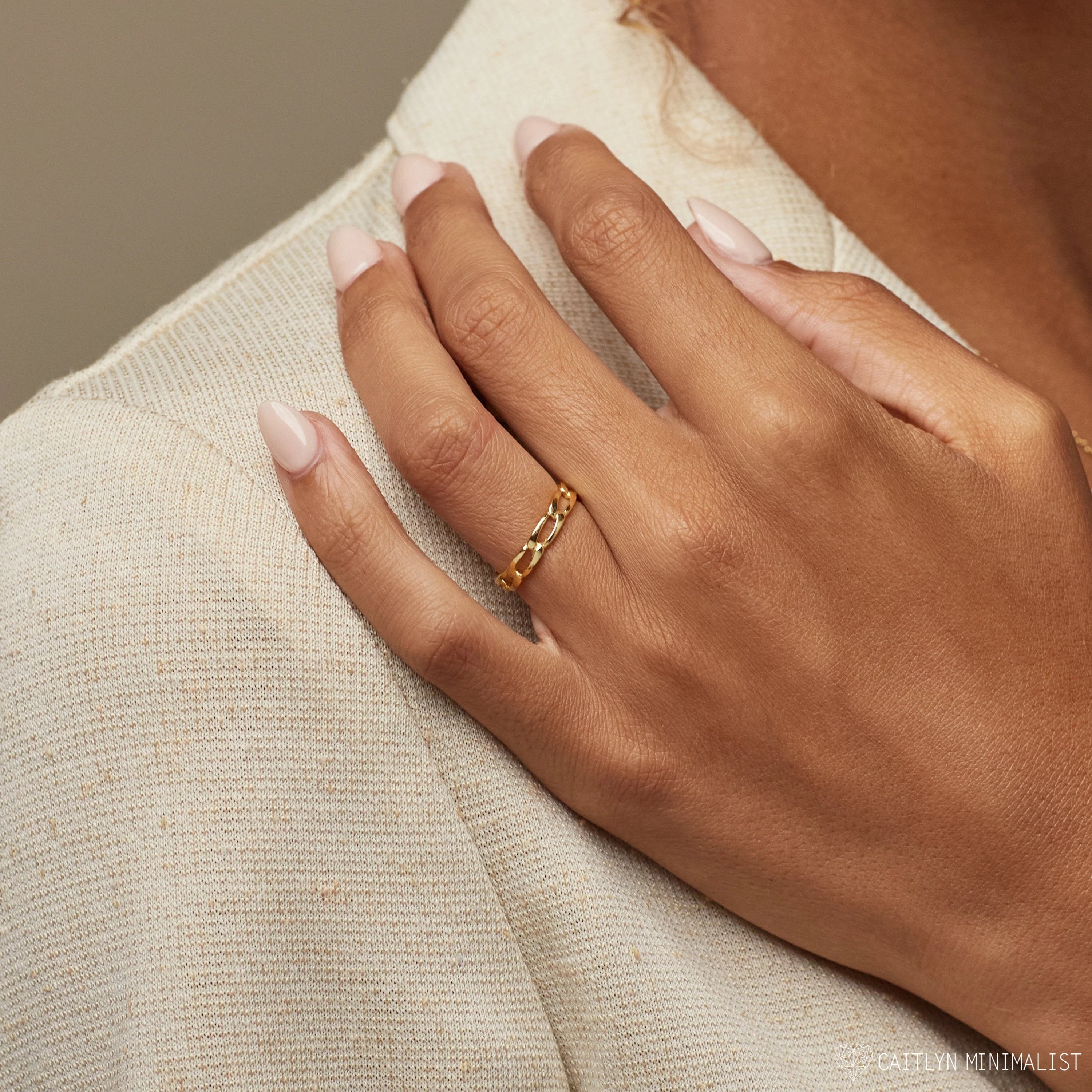 Link Ring Silver 18K Gold Plated