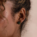 Jade Rose Studs Silver 18K Gold Plated