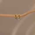 Pavé Mixed Metal Hoops Silver 18K Gold Plated