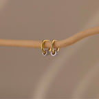 Mixed Metal Pave Hoops Silver 18K Gold Plated