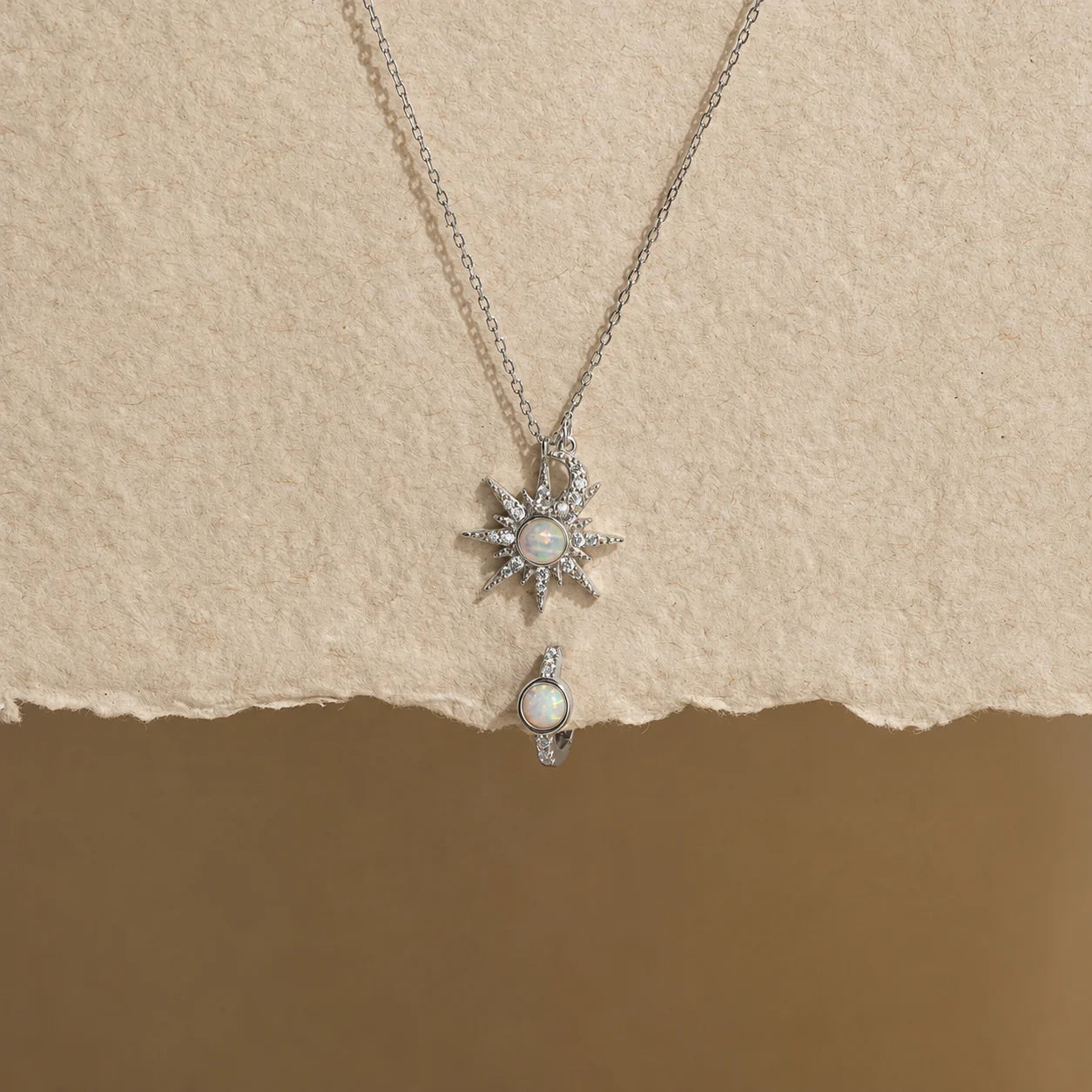 Opal Sun & Moon Jewelry Set