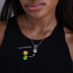 Kids Drawing Necklace Silver 18K Gold Plated
