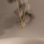 Diamond Snowflake Necklace  Silver 18K Gold Plated
