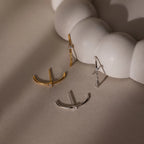 Diamonds Arc Studs Silver 18K Gold Plated