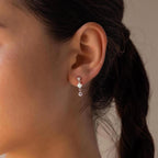 Opal & Diamond Drop Studs Silver 18K Gold Plated