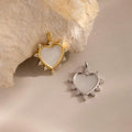 Pave Pearl Heart Charm Silver 18K Gold Plated