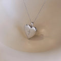 Diamond North Star Heart Locket Necklace Silver 18K Gold Plated