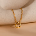 Rolo Circle Charm Bracelet Silver 18K Gold Plated