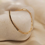 Black Diamond Tennis Bracelet Silver 18K Gold Plated