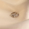 Pearl Diamond Cluster Huggies Silver 18K Gold Plated