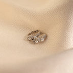 Pearl Diamond Cluster Huggies Silver 18K Gold Plated