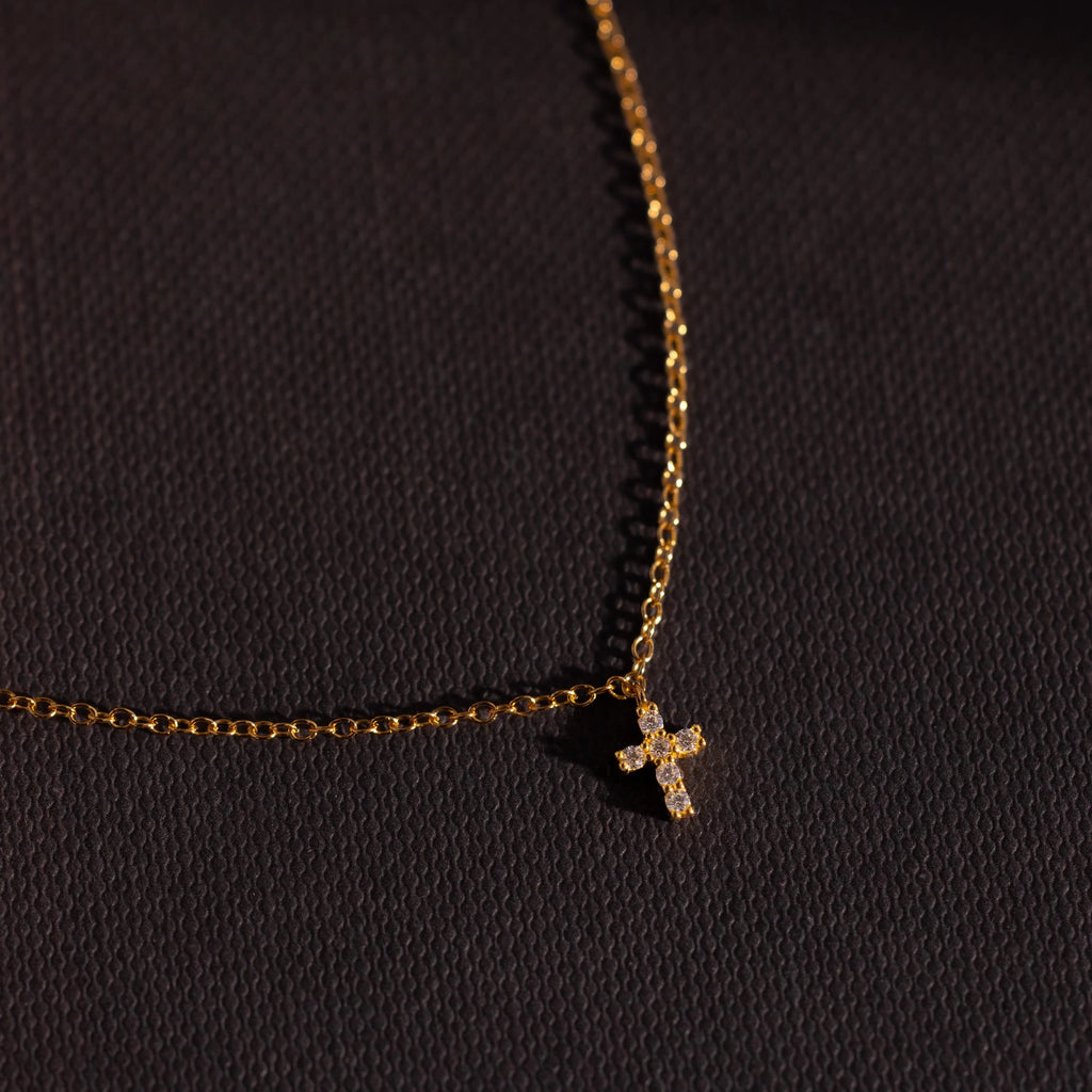 Dainty Cross Charm Bracelet Silver 18K Gold Plated